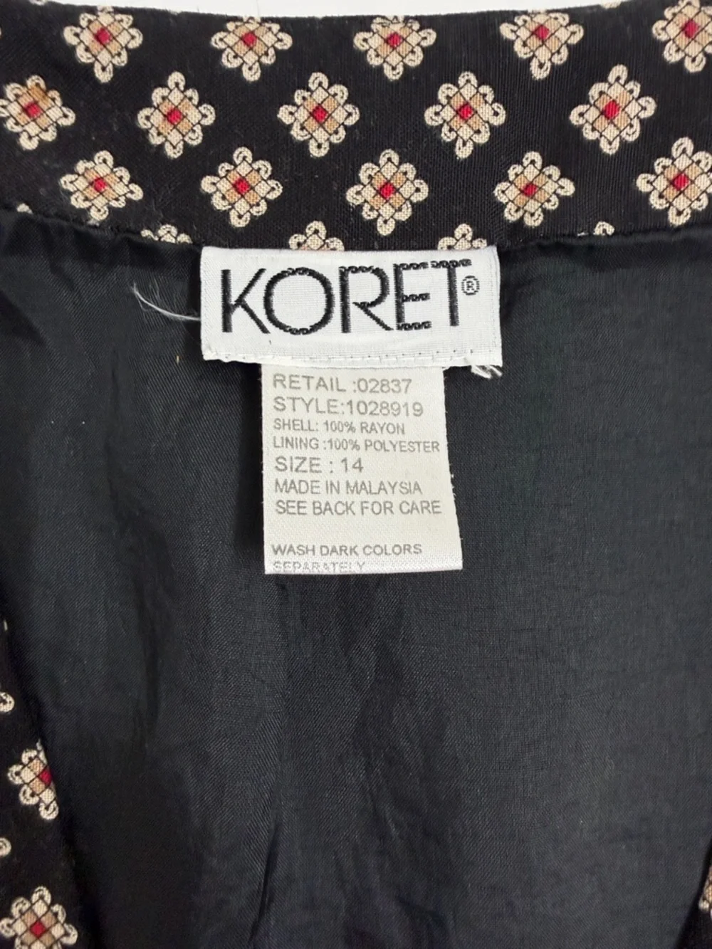Vintage Koret Equestrian‎ Print Button-Front Vest Cottagecore Western Size 14